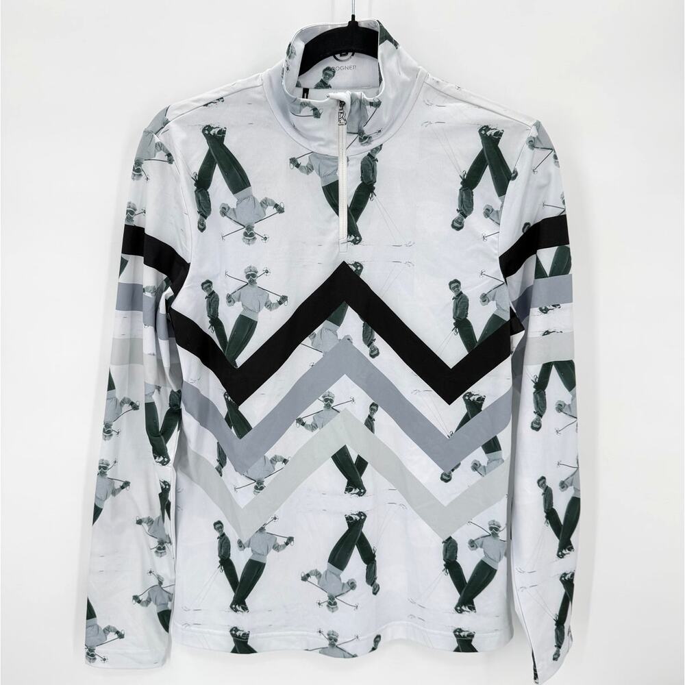 NWT BOGNER Sport First Layer Retro Beline Black/White/Gray Top Size 10